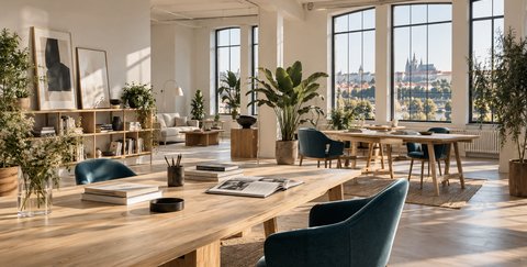 Ukázka interiéru a přírodních materiálů